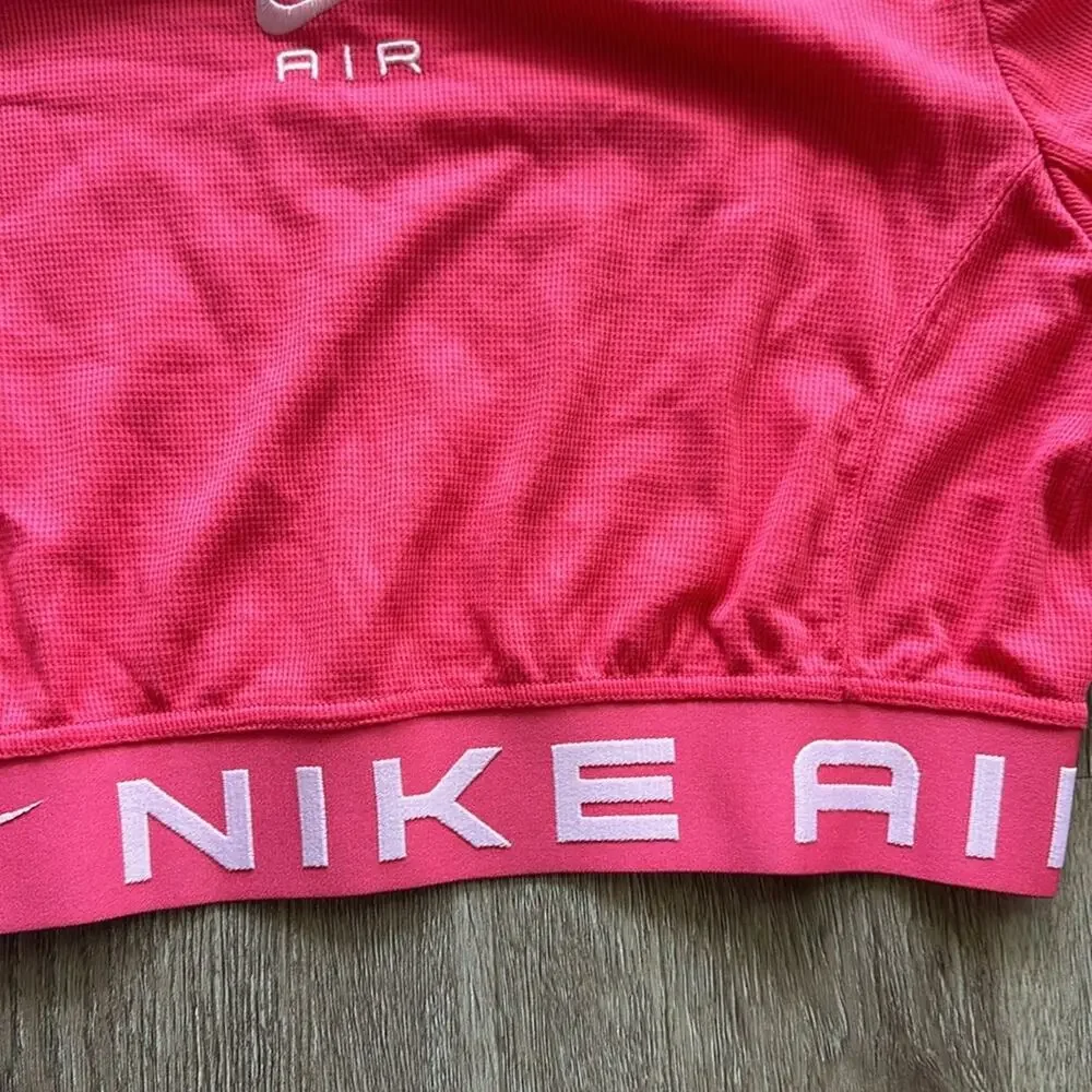 Nike Air Cropped‎ Waffle Knit Long Sleeve Shirt Pink Girls XL Mock Neck